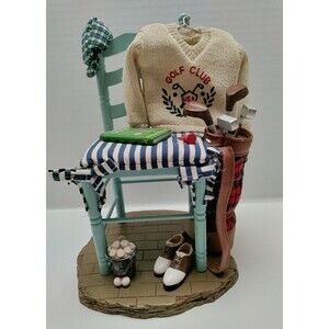 Getting Ready For Golf Chair Figurine.